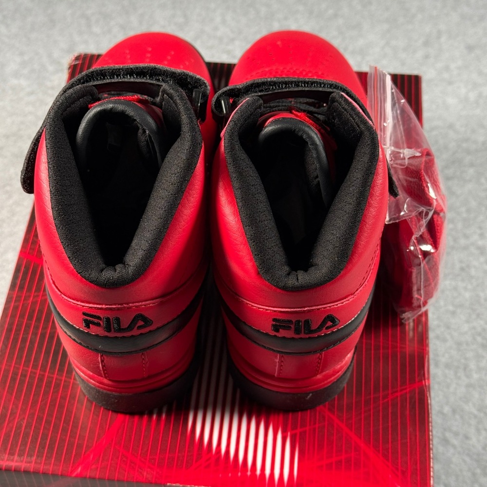 FILA Vulc 13 Red Black High‑Top Kid's 13.5 Classic Strap Sneakers NIB - Picture 5 of 7